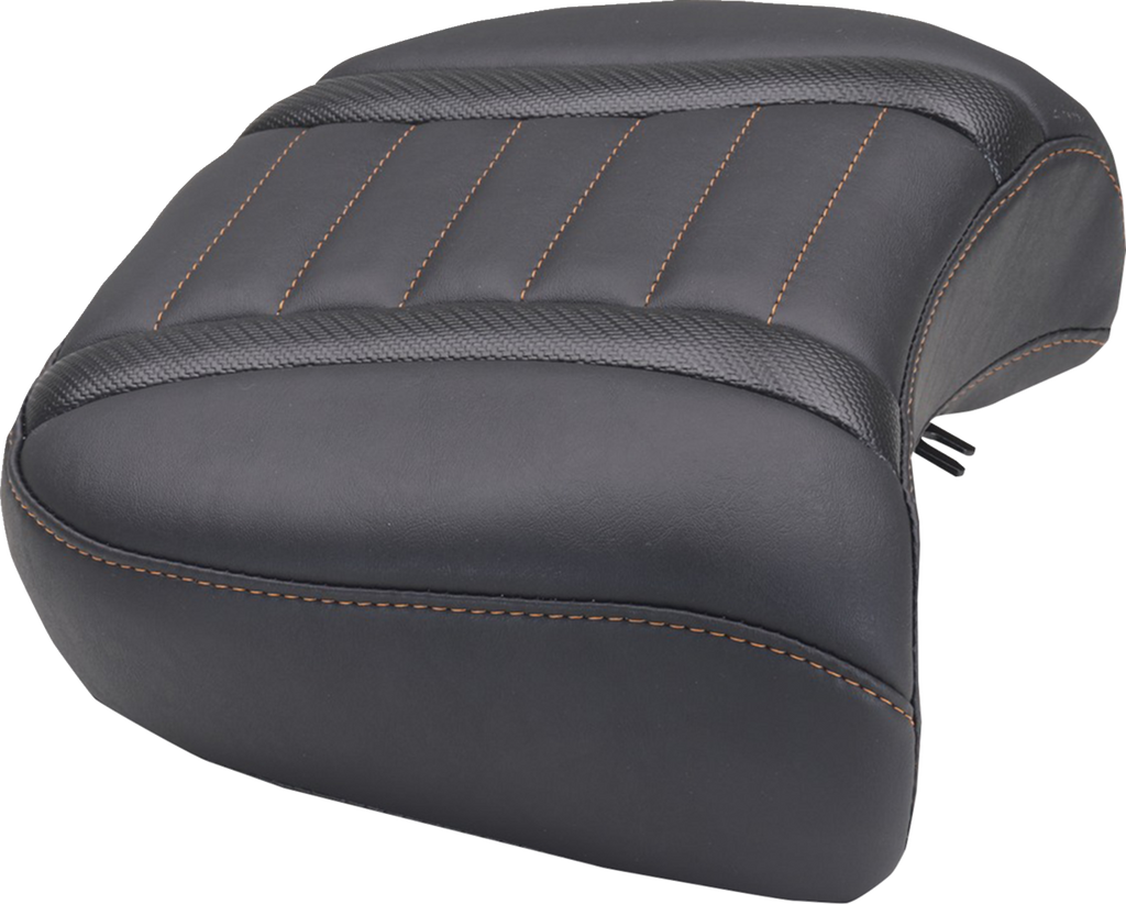 MUSTANG Deluxe Passenger Seat - Wide - Mandarin Orange Stitch - FLT/FLH '23-'25 88420MO — image 1