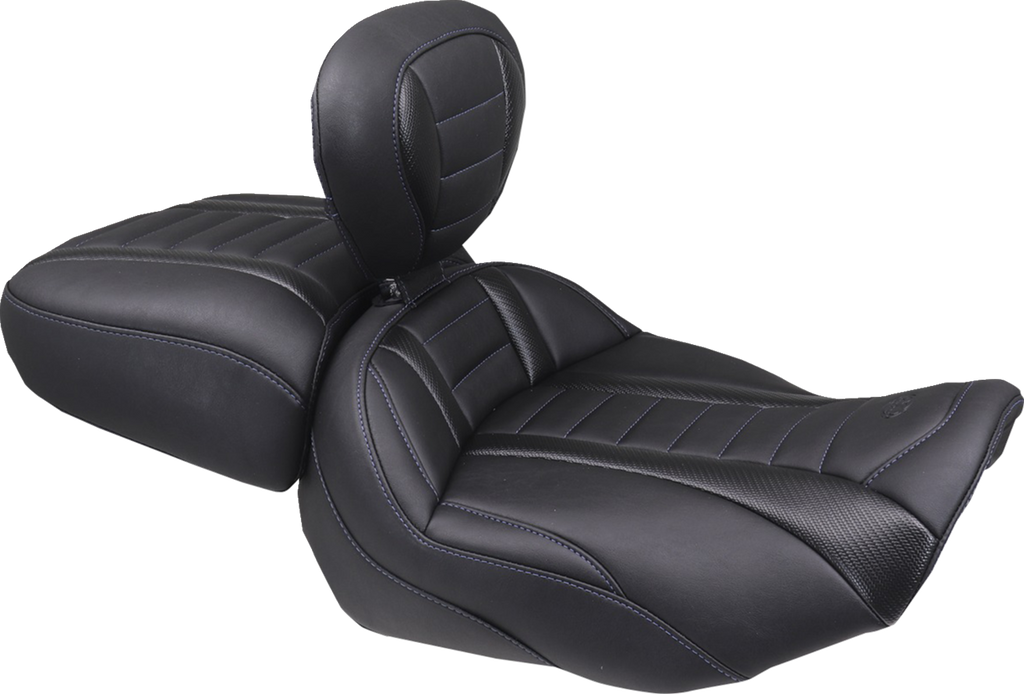 MUSTANG Deluxe Passenger Seat - Wide - Sky Blue Stitch - FLT/FLH '23-'25 88420SB — image 3