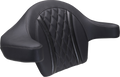 MUSTANG Deluxe Extended Arm Wrap-around Backrest - Diamond - Gunmetal Stitch - FLT/FLH '23-'25 88430GM — image 1
