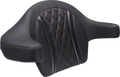 MUSTANG Deluxe Extended Arm Wrap-around Backrest - Diamond - Mandarin Orange Stitch - FLT/FLH '23-'25 88430MO — image 1