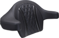MUSTANG Deluxe Extended Arm Wrap-around Backrest - Diamond - Sky Blue Stitch - FLT/FLH '23-'25 88430SB — image 1
