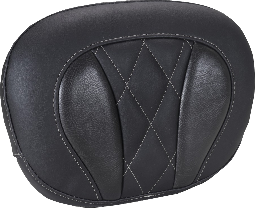 MUSTANG Deluxe Sissy Bar Pad - Diamond - Gunmetal Stitch - FLT/FLH '23-'25 88450GM — image 1