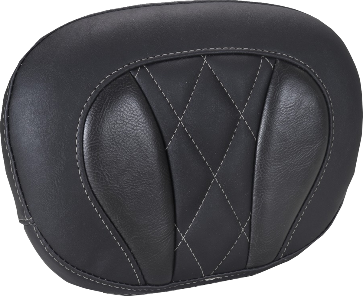 MUSTANG Deluxe Sissy Bar Pad - Diamond - Gunmetal Stitch - FLT/FLH '23-'25 88450GM — image 1