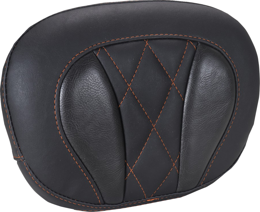 MUSTANG Deluxe Sissy Bar Pad - Diamond - Mandarin Orange Stitch - FLT/FLH '23-'25 88450MO — image 1