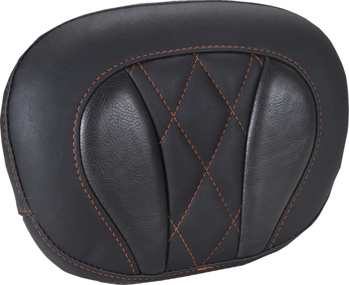 MUSTANG Deluxe Sissy Bar Pad - Diamond - Mandarin Orange Stitch - FLT/FLH '23-'25 88450MO — image 1