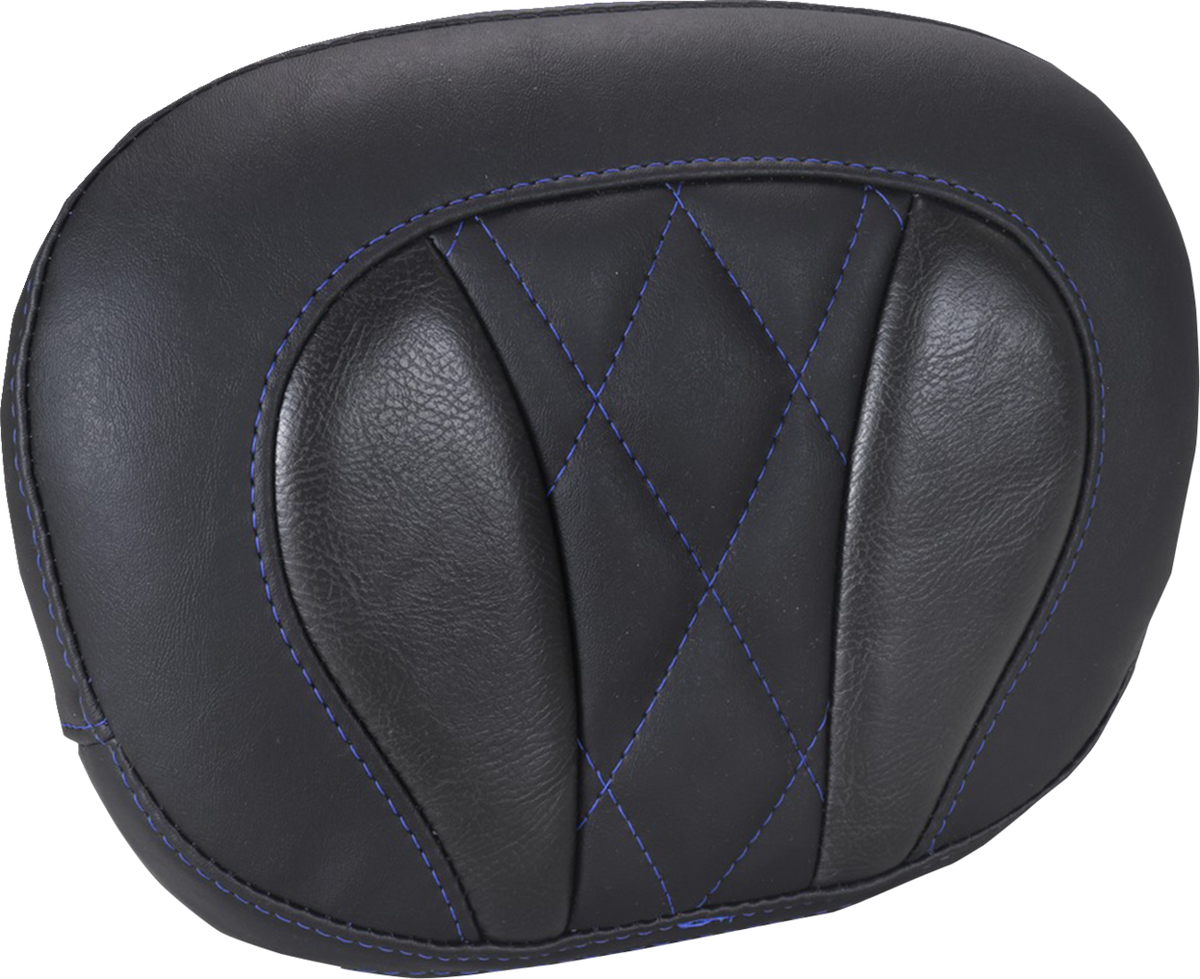 MUSTANG Deluxe Sissy Bar Pad - Diamond - Sky Blue Stitch - FLT/FLH '23-'25 88450SB — image 1