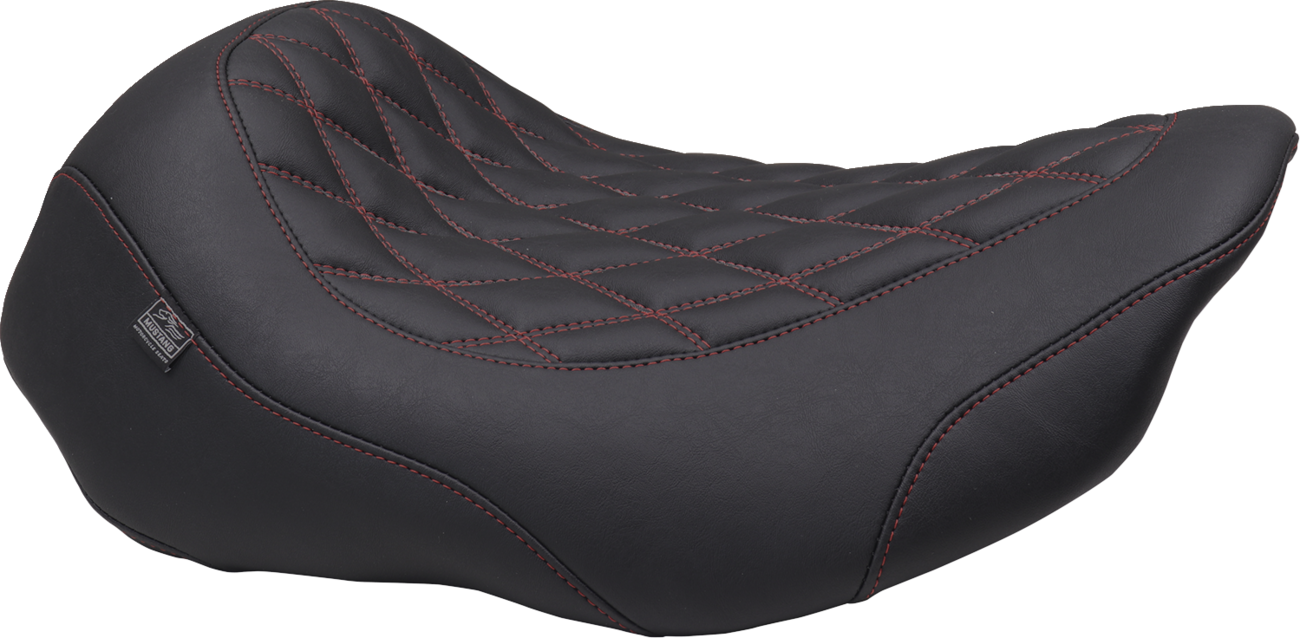 MUSTANG Wide Tripper™ Seat - Solo - Dark Cherry Stitching - FLT/FLH '23-'25 88503DC — image 1