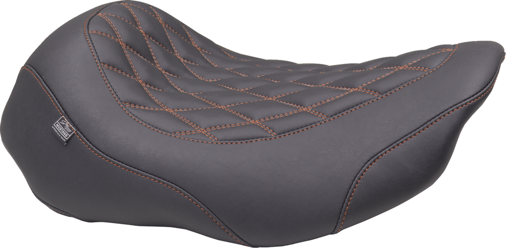 MUSTANG Wide Tripper™ Seat - Solo - Mandarin Orange Stitching - FLT/FLH '23-'25 88503MO — image 1