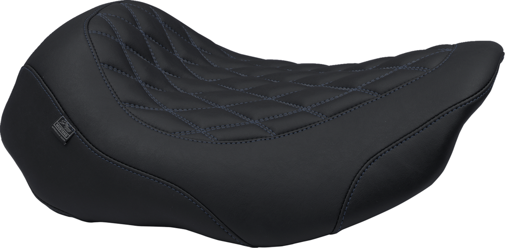 MUSTANG Wide Tripper™ Seat - Solo - Sky Blue Stitching - FLT/FLH '23-'25 88503SB — image 1