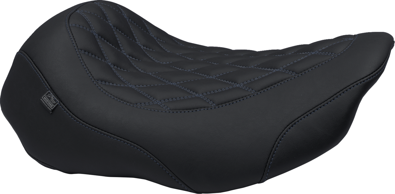 MUSTANG Wide Tripper™ Seat - Solo - Sky Blue Stitching - FLT/FLH '23-'25 88503SB — image 1