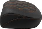 MUSTANG Wide Tripper™ Seat - Passenger - Mandarin Orange Stitching - FLT/FLH '23-'25 88511MO — image 1