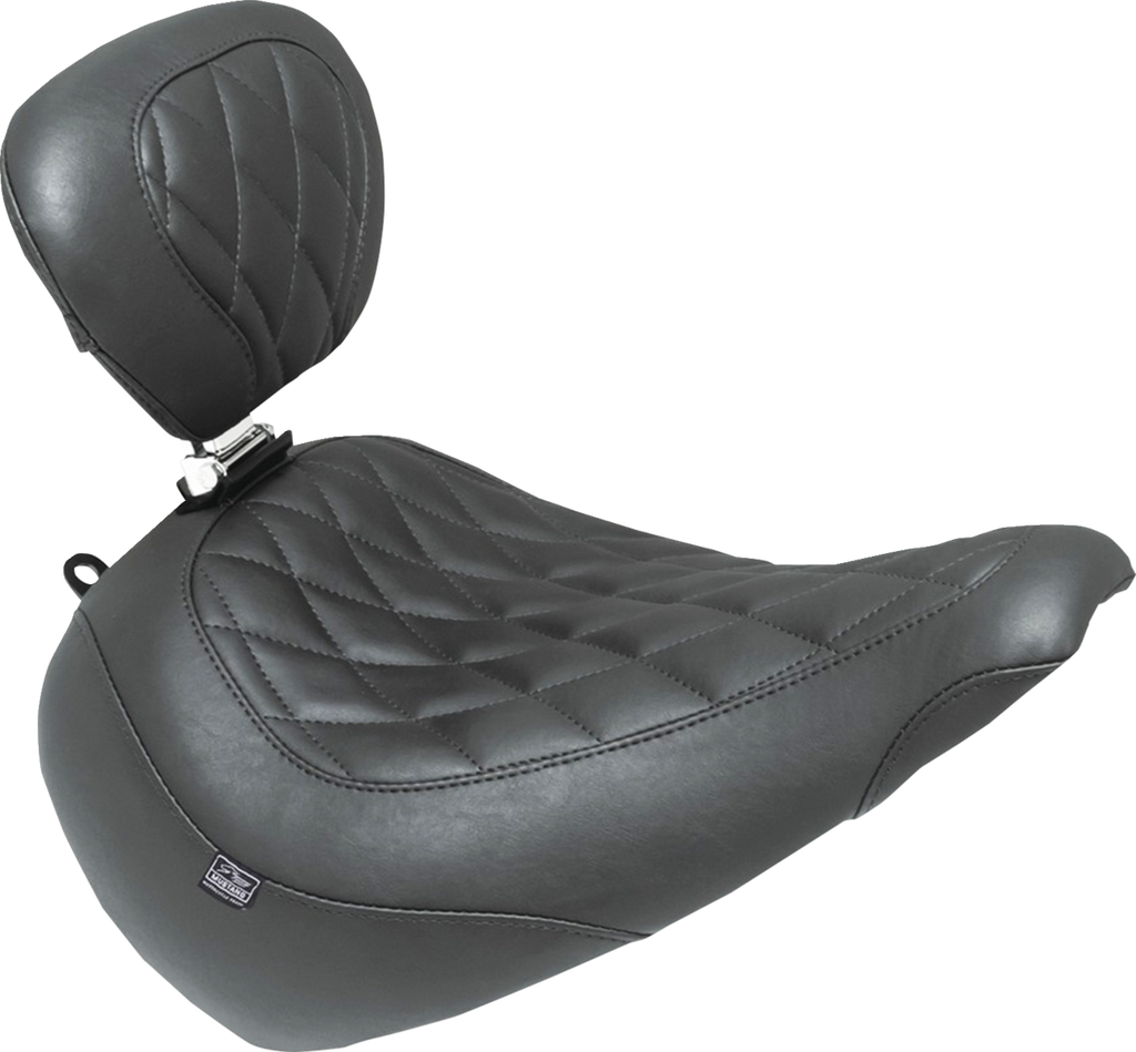 MUSTANG Wide Tripper™ Solo Seat - w/ Backrest - Diamond - Black Stitch - FXBR '23-'25 89027 — image 1