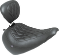 MUSTANG Wide Tripper™ Solo Seat - w/ Backrest - Diamond - Black Stitch - FXBR '23-'25 89027 — image 1