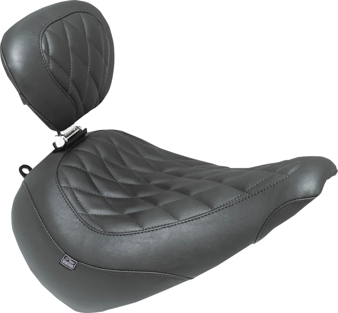 MUSTANG Wide Tripper™ Solo Seat - w/ Backrest - Diamond - Black Stitch - FXBR '23-'25 89027 — image 1