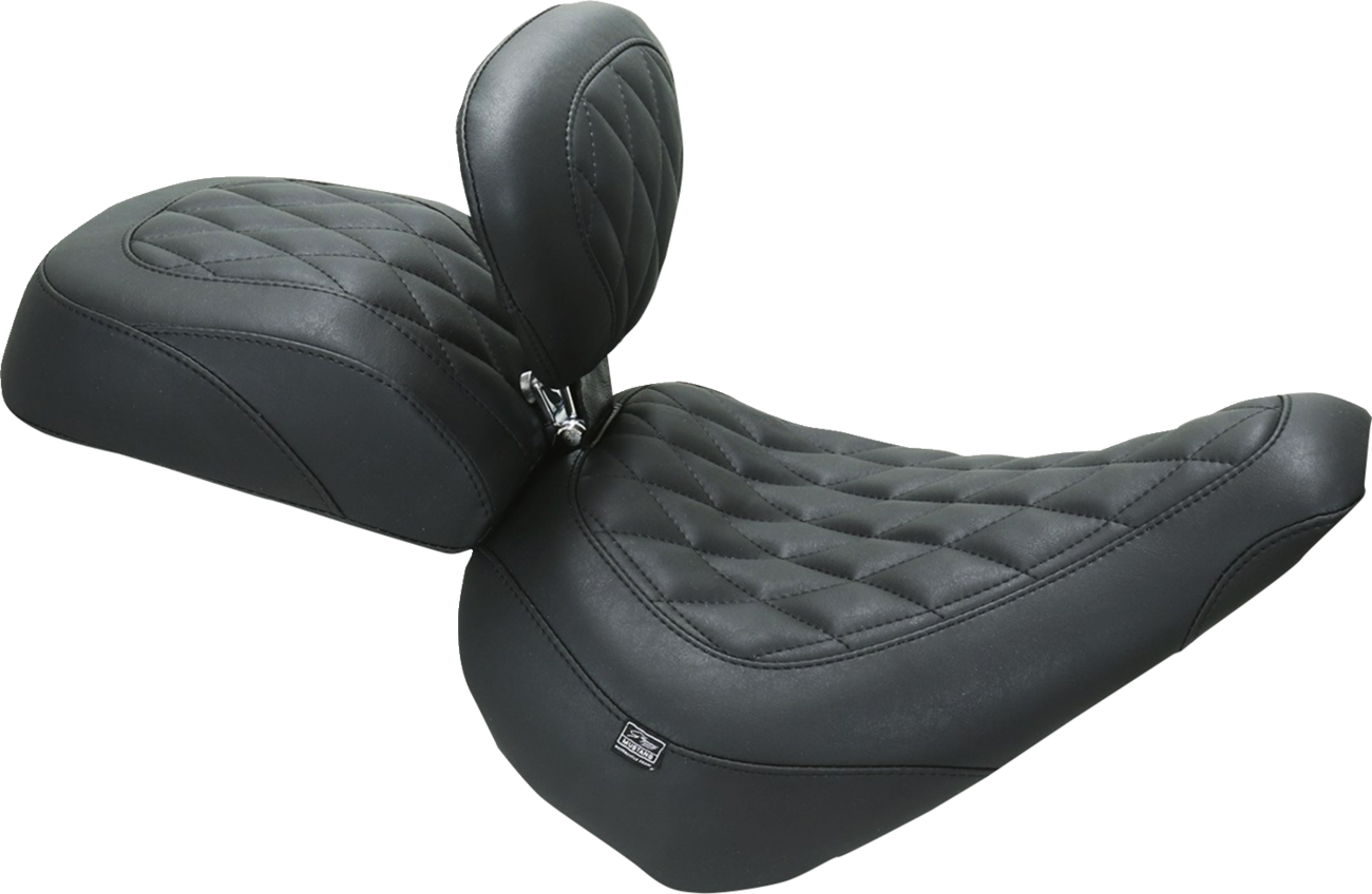 MUSTANG Wide Tripper™ Solo Seat - w/ Backrest - Diamond - Black Stitch - FXBR '23-'25 89027 — image 2
