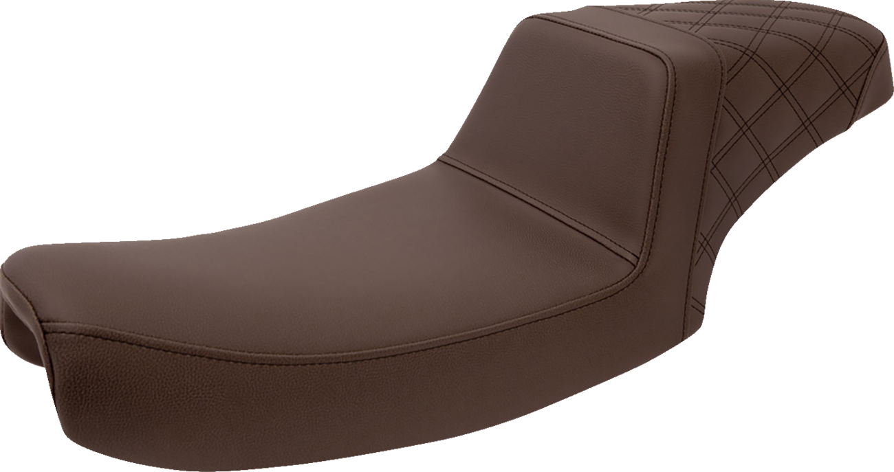 SADDLEMEN Step-Up Seat - Rear Lattice Stitch - Brown 891-04-173BR — image 1