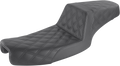SADDLEMEN Step-Up Seat - Full Lattice Stitch - Black - Dyna 891-04-175 — image 1