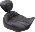 MUSTANG Deluxe Touring Solo Seat - w/ Backrest - Black Stitch - FLT/FLH '23-'25 89401 — image 1