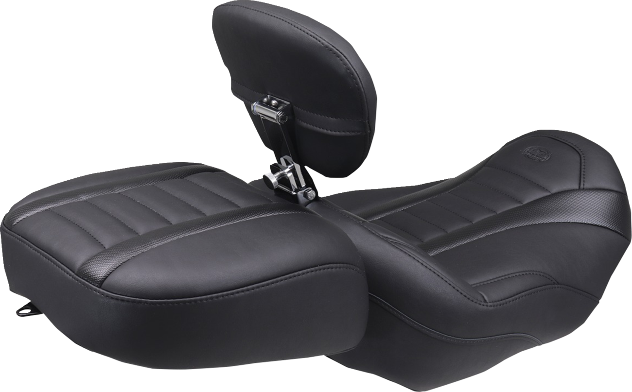MUSTANG Deluxe Touring Solo Seat - w/ Backrest - Black Stitch - FLT/FLH '23-'25 89401 — image 3