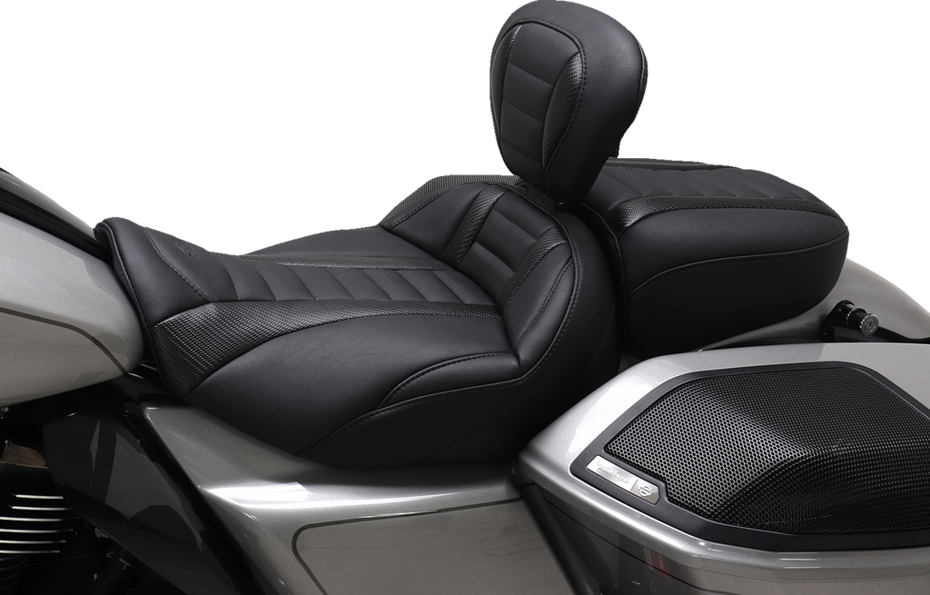 MUSTANG Deluxe Touring Solo Seat - w/ Backrest - Black Stitch - FLT/FLH '23-'25 89401 — image 4
