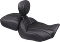 MUSTANG Deluxe Touring Solo Seat - w/ Backrest - Dark Cherry Stitch - FLT/FLH '23-'25 89401DC — image 1
