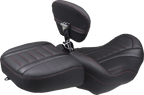 MUSTANG Deluxe Touring Solo Seat - w/ Backrest - Dark Cherry Stitch - FLT/FLH '23-'25 89401DC — image 2
