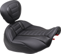 MUSTANG Deluxe Touring Solo Seat - w/ Backrest - Gunmetal Stitch - FLT/FLH '23-'25 89401GM — image 1