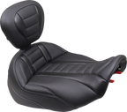 MUSTANG Deluxe Touring Solo Seat - w/ Backrest - Gunmetal Stitch - FLT/FLH '23-'25 89401GM — image 1