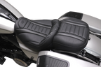MUSTANG Deluxe Touring Solo Seat - w/ Backrest - Gunmetal Stitch - FLT/FLH '23-'25 89401GM — image 4