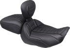 MUSTANG Deluxe Touring Solo Seat - w/ Backrest - Gunmetal Stitch - FLT/FLH '23-'25 89401GM — image 5