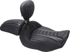 MUSTANG Deluxe Touring Solo Seat - w/ Backrest - Gunmetal Stitch - FLT/FLH '23-'25 89401GM — image 6