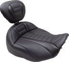 MUSTANG Deluxe Touring Solo Seat - w/ Backrest - Gunmetal Stitch - FLT/FLH '23-'25 89401GM — image 7