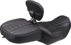 MUSTANG Deluxe Touring Solo Seat - w/ Backrest - Mandarin Orange Stitch - FLT/FLH '23-'25 89401MO — image 2