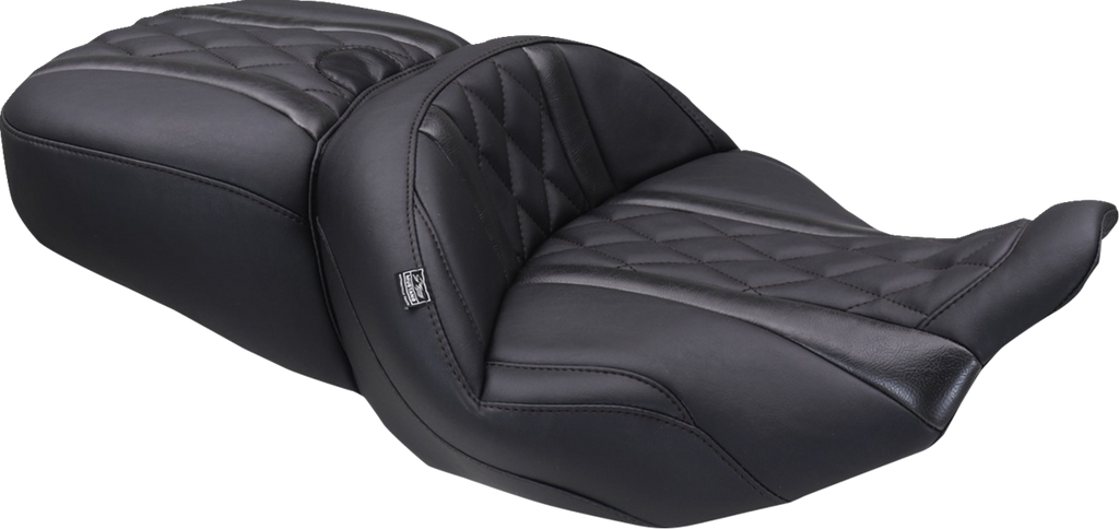 MUSTANG Deluxe One-Piece, 2-Up Seat - Diamond - Black Stitch - FLT/FLH '23-'25 89411 — image 1