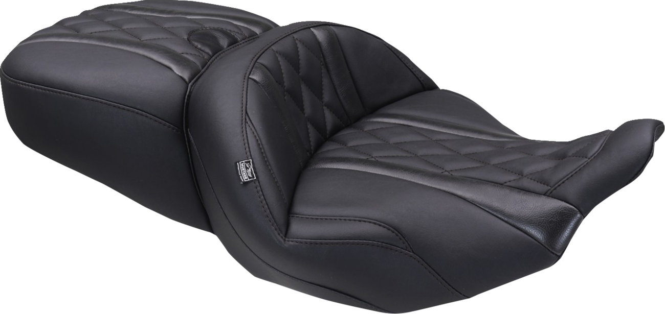 MUSTANG Deluxe One-Piece, 2-Up Seat - Diamond - Black Stitch - FLT/FLH '23-'25 89411 — image 1