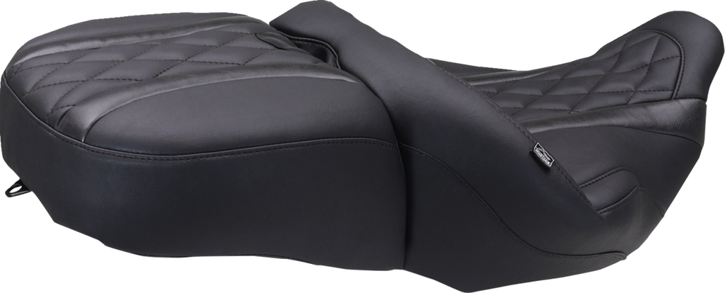 MUSTANG Deluxe One-Piece, 2-Up Seat - Diamond - Black Stitch - FLT/FLH '23-'25 89411 — image 2