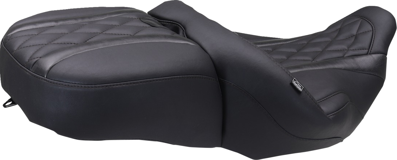 MUSTANG Deluxe One-Piece, 2-Up Seat - Diamond - Black Stitch - FLT/FLH '23-'25 89411 — image 2