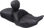MUSTANG Deluxe One-Piece, 2-Up Seat - Diamond - Black Stitch - FLT/FLH '23-'25 89411 — image 3