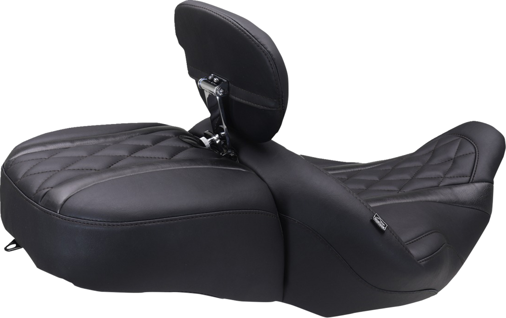 MUSTANG Deluxe One-Piece, 2-Up Seat - Diamond - Black Stitch - FLT/FLH '23-'25 89411 — image 4