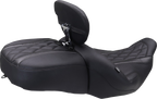 MUSTANG Deluxe One-Piece, 2-Up Seat - Diamond - Black Stitch - FLT/FLH '23-'25 89411 — image 4