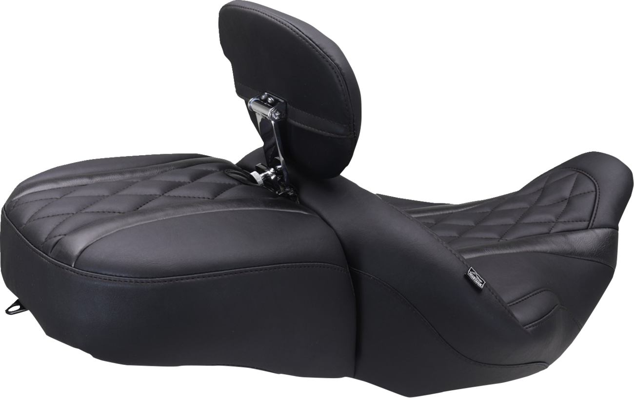 MUSTANG Deluxe One-Piece, 2-Up Seat - Diamond - Black Stitch - FLT/FLH '23-'25 89411 — image 4