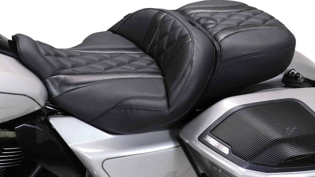 MUSTANG Deluxe One-Piece, 2-Up Seat - Diamond - Black Stitch - FLT/FLH '23-'25 89411 — image 5
