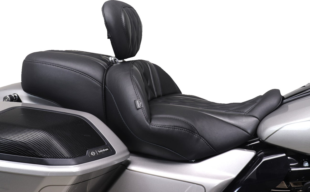 MUSTANG Deluxe One-Piece, 2-Up Seat - Diamond - Black Stitch - FLT/FLH '23-'25 89411 — image 7
