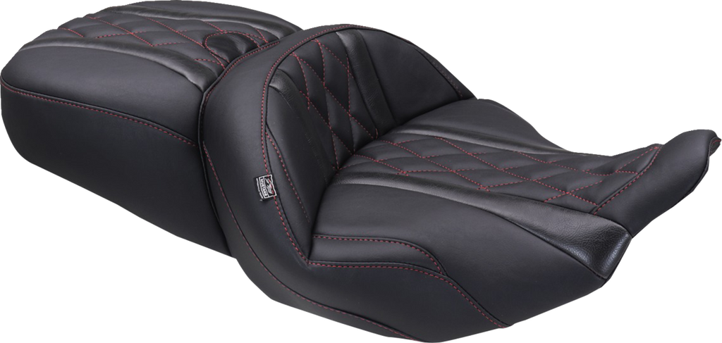 MUSTANG Deluxe One-Piece, 2-Up Seat - Diamond - Black Stitch - FLT/FLH '23-'25 89411 — image 8