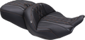 MUSTANG Deluxe One-Piece, 2-Up Seat - Diamond - Mandarin Orange Stitch - FLT/FLH '23-'25 89411MO — image 1
