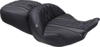 MUSTANG Deluxe One-Piece, 2-Up Seat - Diamond - Sky Blue Stitch - FLT/FLH '23-'25 89411SB — image 1