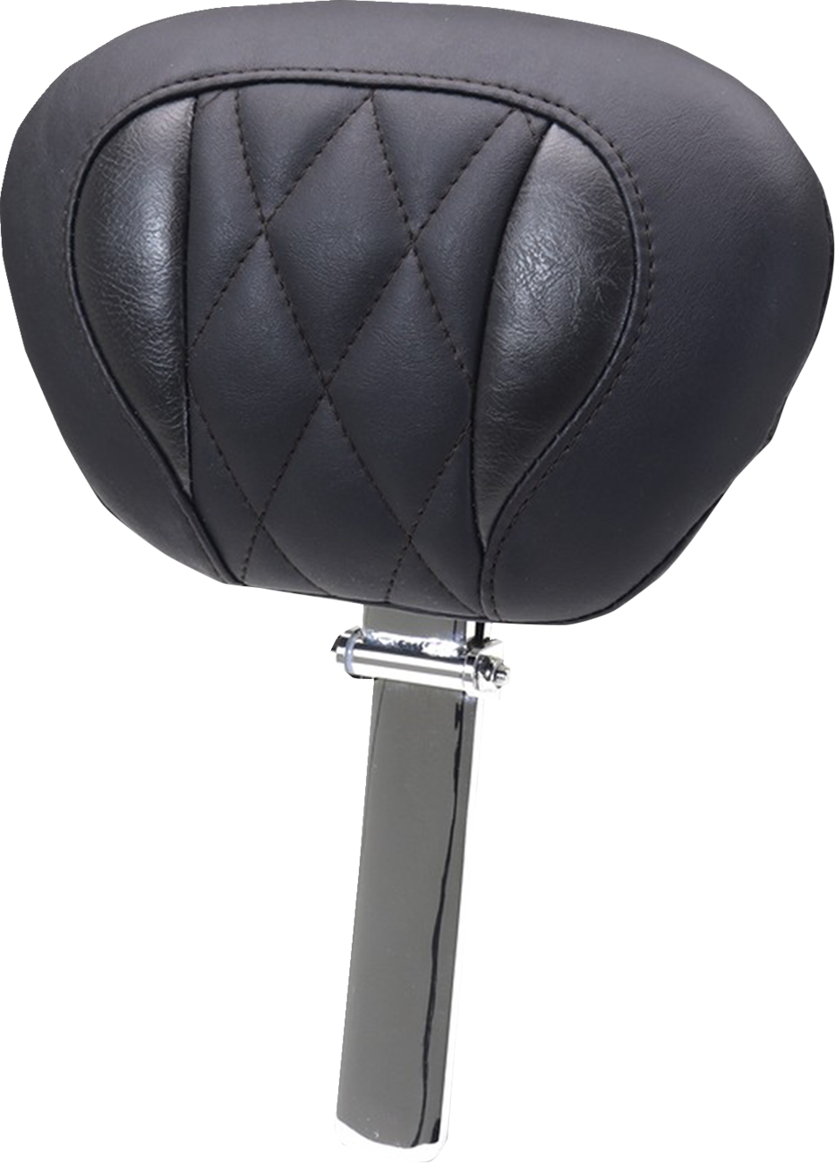 MUSTANG Deluxe Driver Backrest - Diamond - Black Stitching - FLT/FLH '23-'25 89460 — image 1