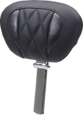MUSTANG Deluxe Driver Backrest - Diamond - Black Stitching - FLT/FLH '23-'25 89460 — image 1