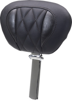 MUSTANG Deluxe Driver Backrest - Diamond - Black Stitching - FLT/FLH '23-'25 89460 — image 1
