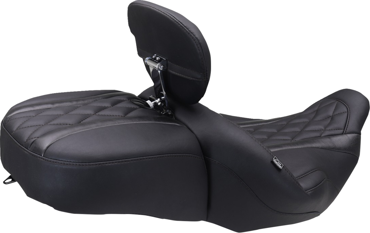 MUSTANG Deluxe Driver Backrest - Diamond - Black Stitching - FLT/FLH '23-'25 89460 — image 2